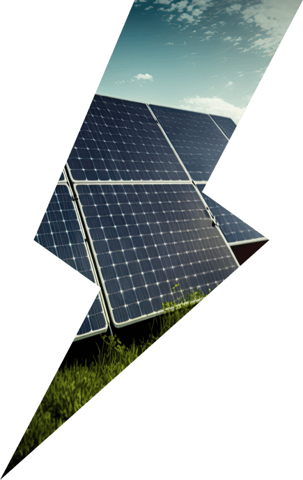 Blitz mit Solarmodulen als Hintergrund Blitz mit Solarmodulen als Hintergrund
