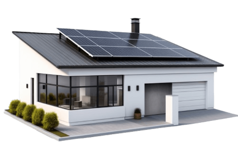 Nachhaltiges Wohnen - Solarhaus Modellgrafik für umweltbewusstes Leben. Solarhaus Modellgrafik - Illustration eines nachhaltigen Solarhauses.